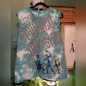 Disney World Haunted Mansion Shirt XL Men Muscle Tank Top Hitchhiking Ghosts